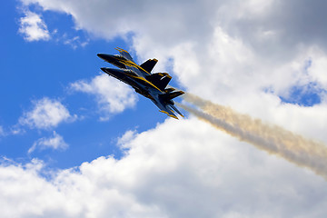 Image showing Blue Angels Fly in Tight Formation