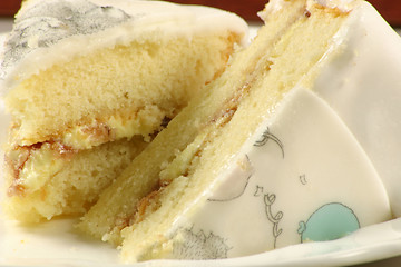 Image showing jam sponge cake