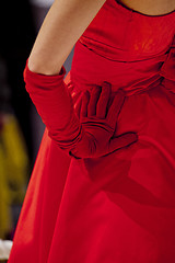 Image showing Lady in red