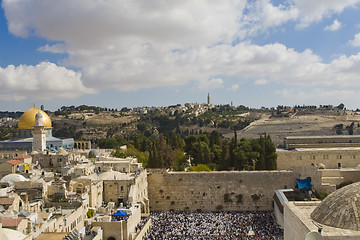 Image showing Prayer of Jews at Western Wall. Jerusalem Israel 