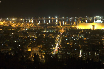 Image showing Israel, Haifa Bay, night panoramic view.