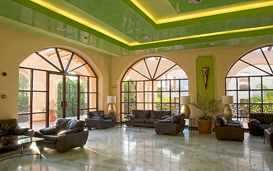 Image showing Fancy bright  lobby of resort