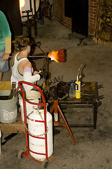 Image showing Glass Blower at Work