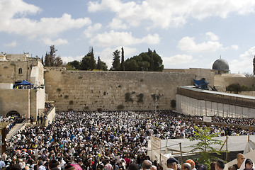 Image showing Prayer of Jews at Western Wall. Jerusalem Israel 