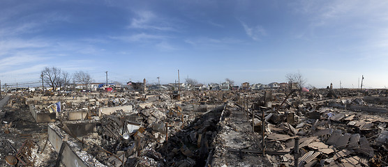 Image showing NEW YORK -November12: The fire destroyed around 100 houses durin