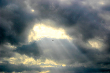 Image showing sunlight through the clouds