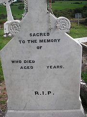 Image showing headstone