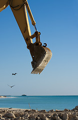 Image showing Yellow Excavator at Work