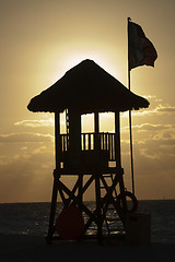 Image showing Lifeguard Stand on Maxican Beach
