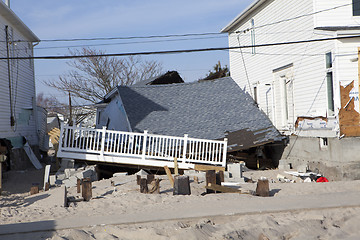 Image showing NEW YORK -November12:Destroyed homes during Hurricane Sandy in t