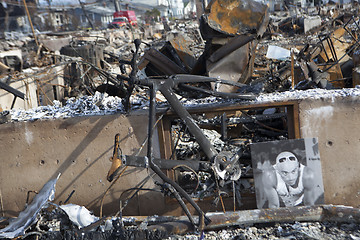 Image showing NEW YORK -November12: Destroyed homes during Hurricane Sandy in 