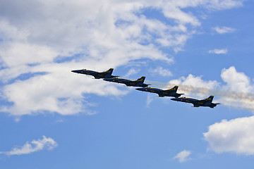 Image showing Blue Angels Fly in Tight Formation