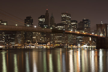 Image showing Downtown Manhattan at night