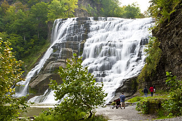 Image showing Finger lakes region waterfall in the summer