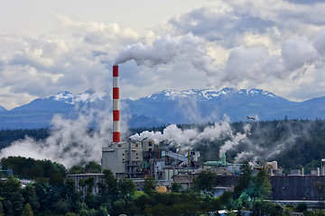 Image showing Amazing Alaska. Refinery with smoke stacks