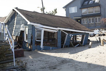 Image showing NEW YORK -November12:Destroyed homes during Hurricane Sandy in t