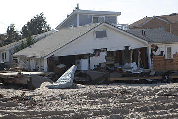 Image showing NEW YORK -November12:Destroyed homes during Hurricane Sandy in t