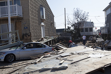 Image showing NEW YORK -November12:Destroyed homes during Hurricane Sandy in t