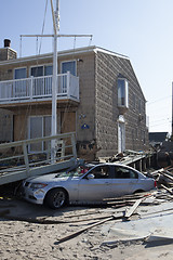 Image showing NEW YORK -November12:Destroyed homes during Hurricane Sandy in t