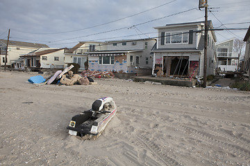 Image showing NEW YORK -November12:Destroyed homes during Hurricane Sandy in t