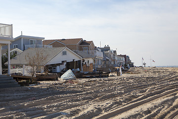 Image showing NEW YORK -November12:Destroyed homes during Hurricane Sandy in t