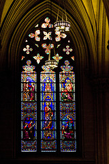 Image showing Stained glass windows. St.Patrick's Cathedral in New York.