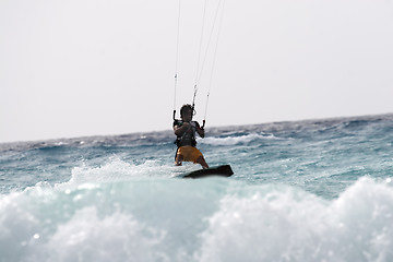 Image showing Ready to fly up kite surfer