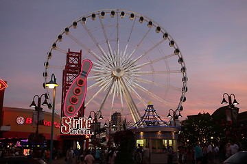 Image showing View of evening amusement park 