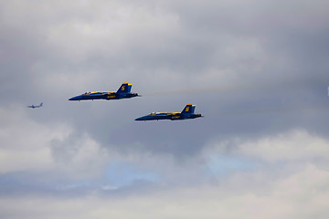 Image showing Blue Angels Fly in Tight Formation