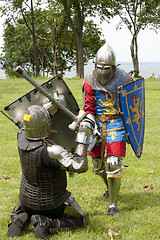 Image showing PORT WASHINGTON, NY - JULY 11: Performers in sword fighting acti