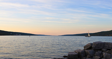 Image showing Sunset at Senica lake