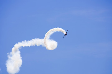 Image showing A plane performing in an air show at Jones Beach 