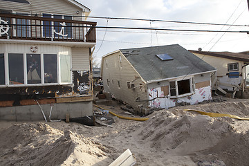 Image showing NEW YORK -November12:Destroyed homes during Hurricane Sandy in t