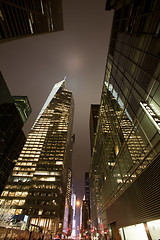 Image showing Modern office building.New York City at night.