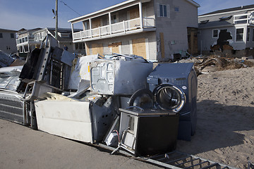 Image showing NEW YORK -November12:Destroyed homes during Hurricane Sandy in t