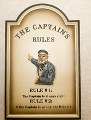 Image showing The Captain's rules 