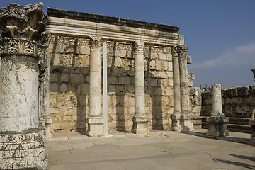 Image showing Ruins of the synagoge in Capernaum