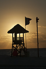 Image showing Lifeguard Stand on Maxican Beach