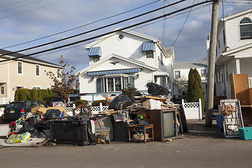 Image showing NEW YORK -November12:Destroyed homes during Hurricane Sandy in t