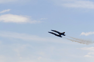 Image showing Blue Angels Fly in Tight Formation