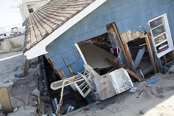 Image showing NEW YORK -November12:Destroyed homes during Hurricane Sandy in t