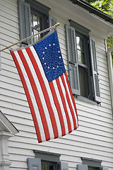 Image showing Betsy Ross flag USA. First American flag 