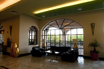 Image showing Fancy bright  lobby of resort