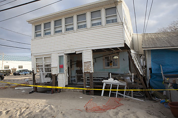 Image showing NEW YORK -November12:Destroyed homes during Hurricane Sandy in t