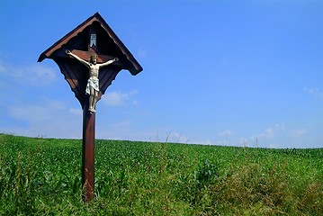 Image showing Kreuz auf Wiese | cross at meadow