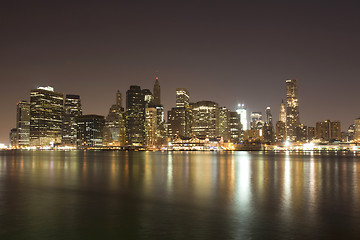 Image showing Downtown Manhattan at night