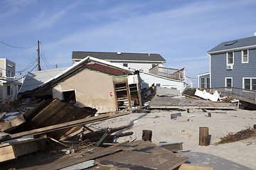 Image showing NEW YORK -November12:Destroyed homes during Hurricane Sandy in t