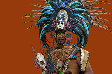 Image showing Riviera Maya, Mexico - Feb 11: Portrait of american indian in na