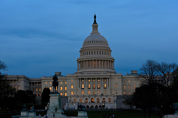 Image showing The United States Capitol at night 