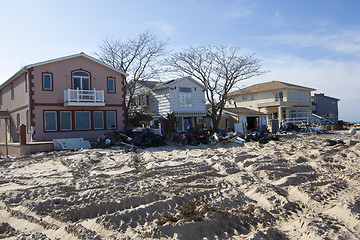 Image showing NEW YORK -November12:Destroyed homes during Hurricane Sandy in t